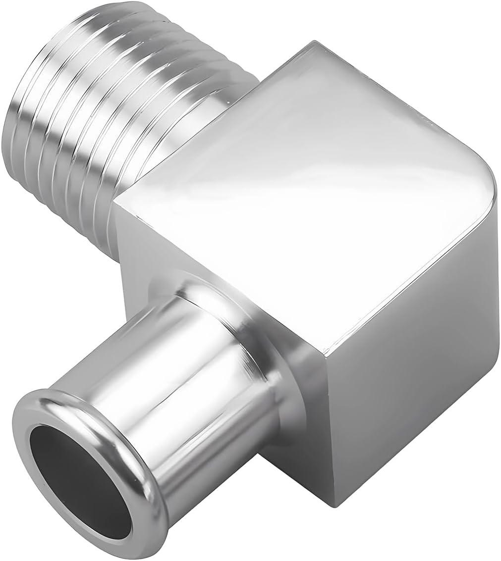Heater Hose Fitting, 90 Degree Durable Aluminum Alloy Heater Hose Connector, Rus
