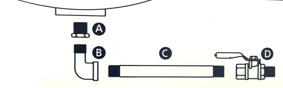 AIR COMPRESSOR TANK DRAIN EXTENSION KIT 1/4'' MPT X 6'' LONG