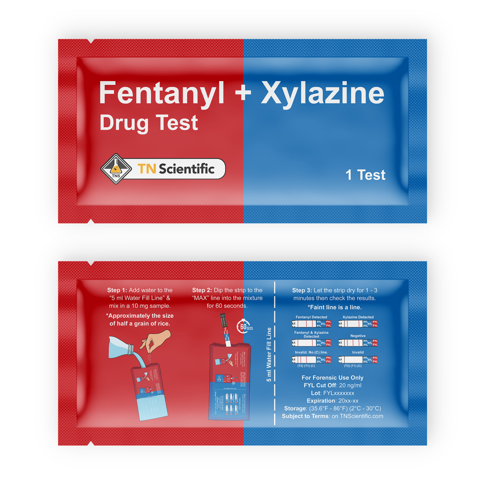 TN Scientific FYL & XYL Drug Test Strips [100Pack] Powder, Liquid, & Urinalysis