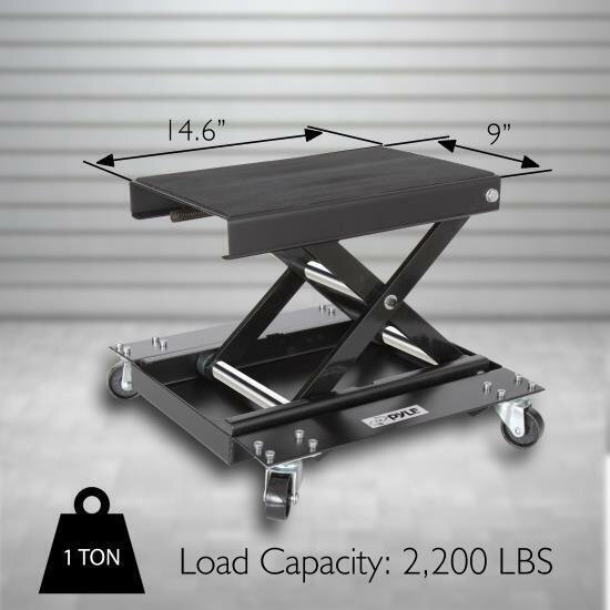 Pyle PLMOTJC11 Motorcycle Jack with Dolly