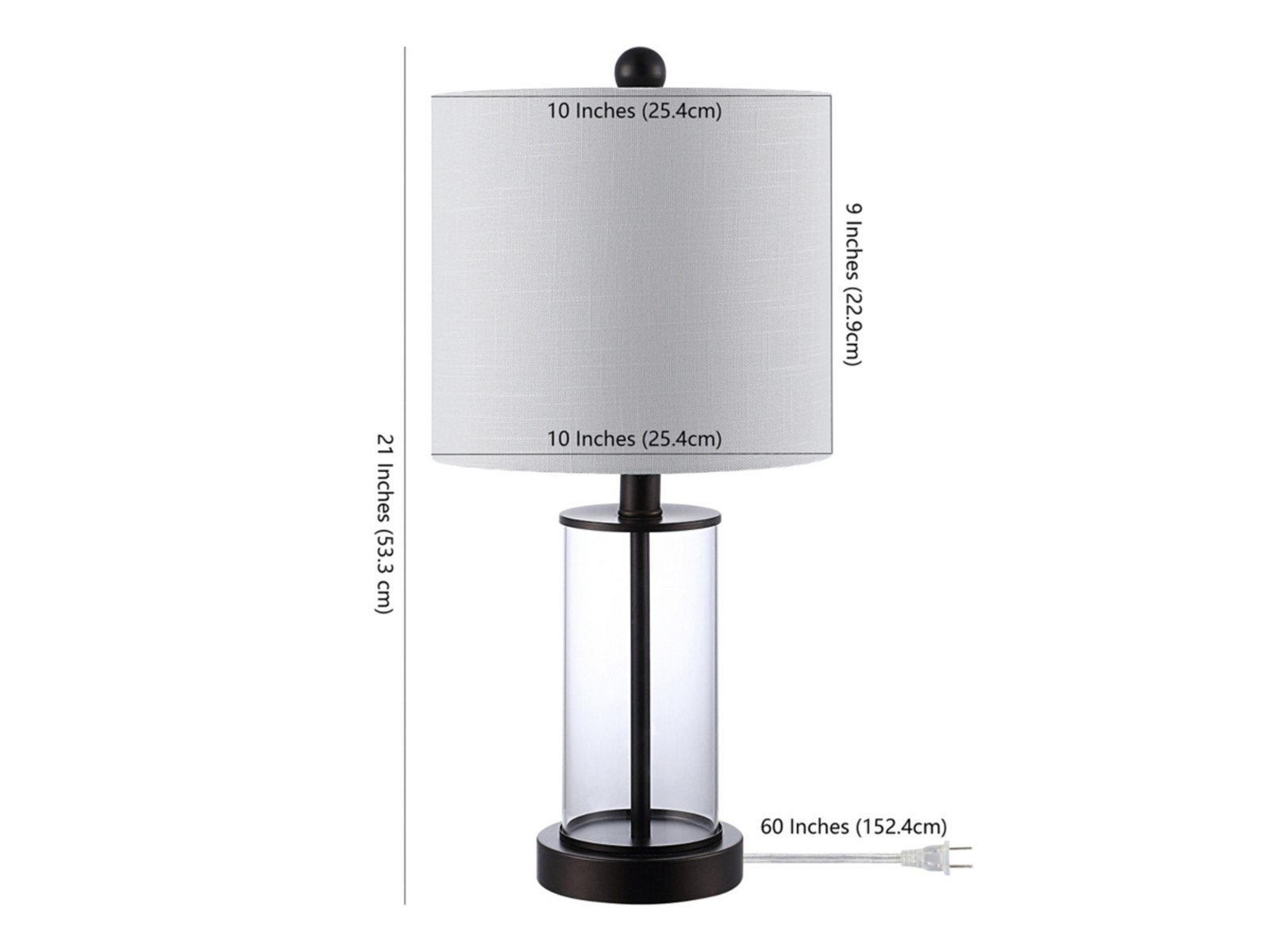 Jonathan Y Abner Glass Modern Contemporary USB Charging LED Table Lamp 2PCS CHRO