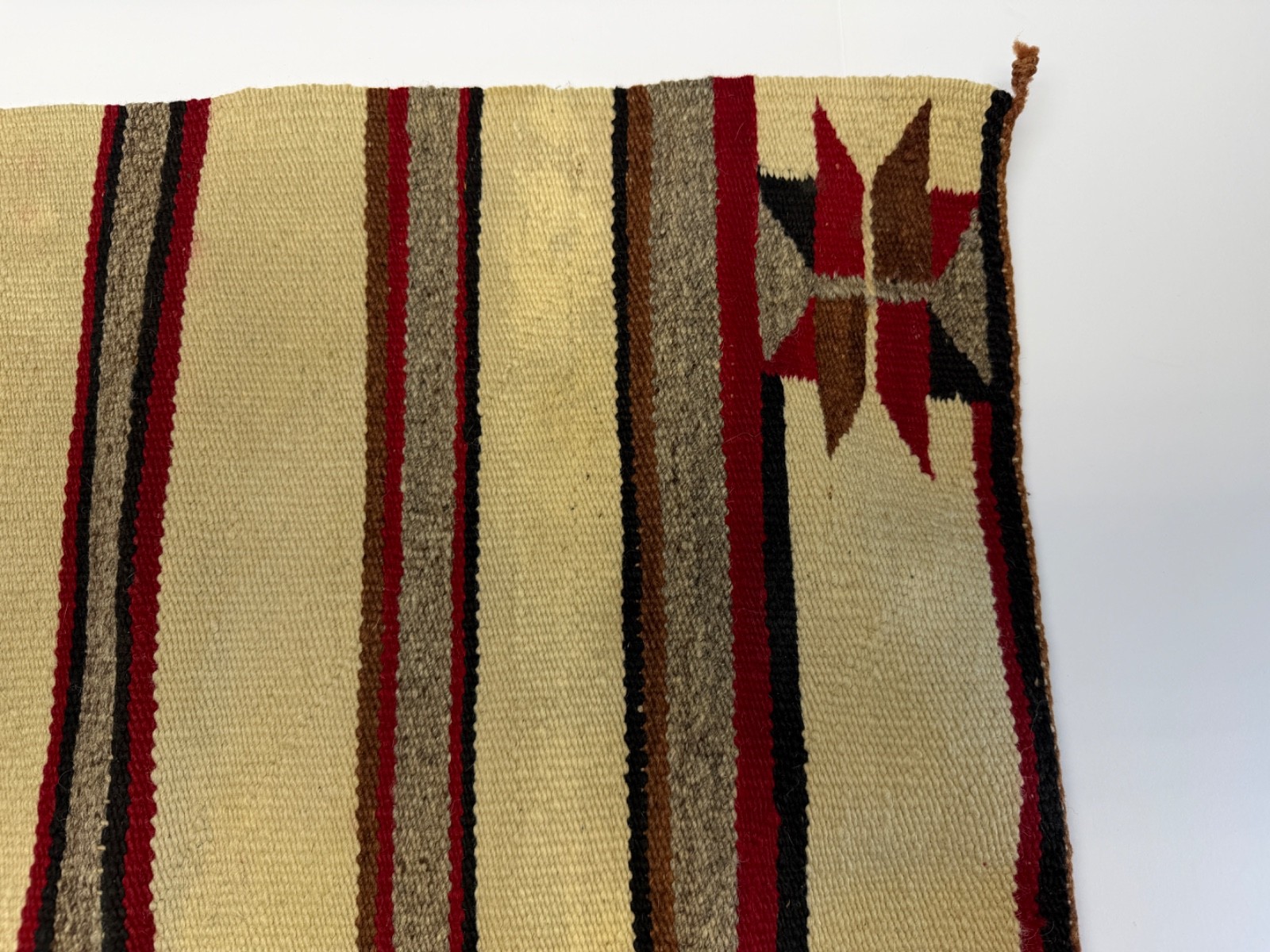 ATQ Navajo Rug Native American Indian Valero Star Saddle Blanket Weaving 30x30