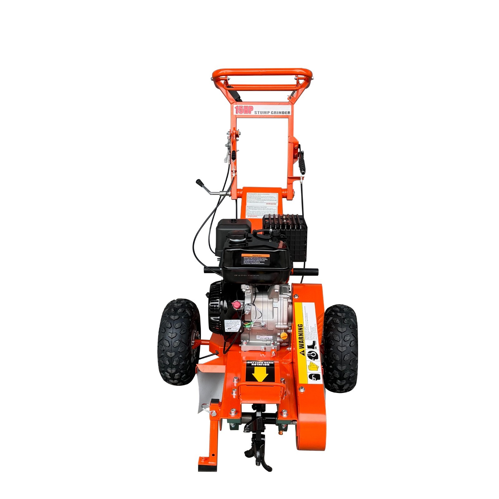 15HP 420CC Gas Stump Grinder Walk-Behind 15" Cutting Height 10" Depth