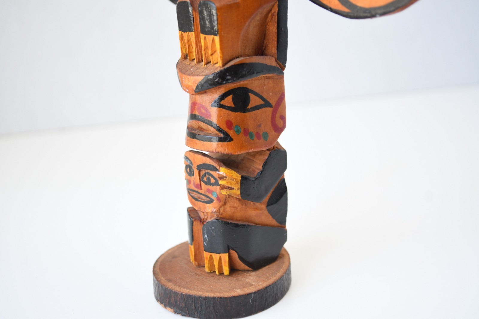 Vintage PWC Cedar Totem Pole Thunderbird and Human 1930's Perfect 8x5
