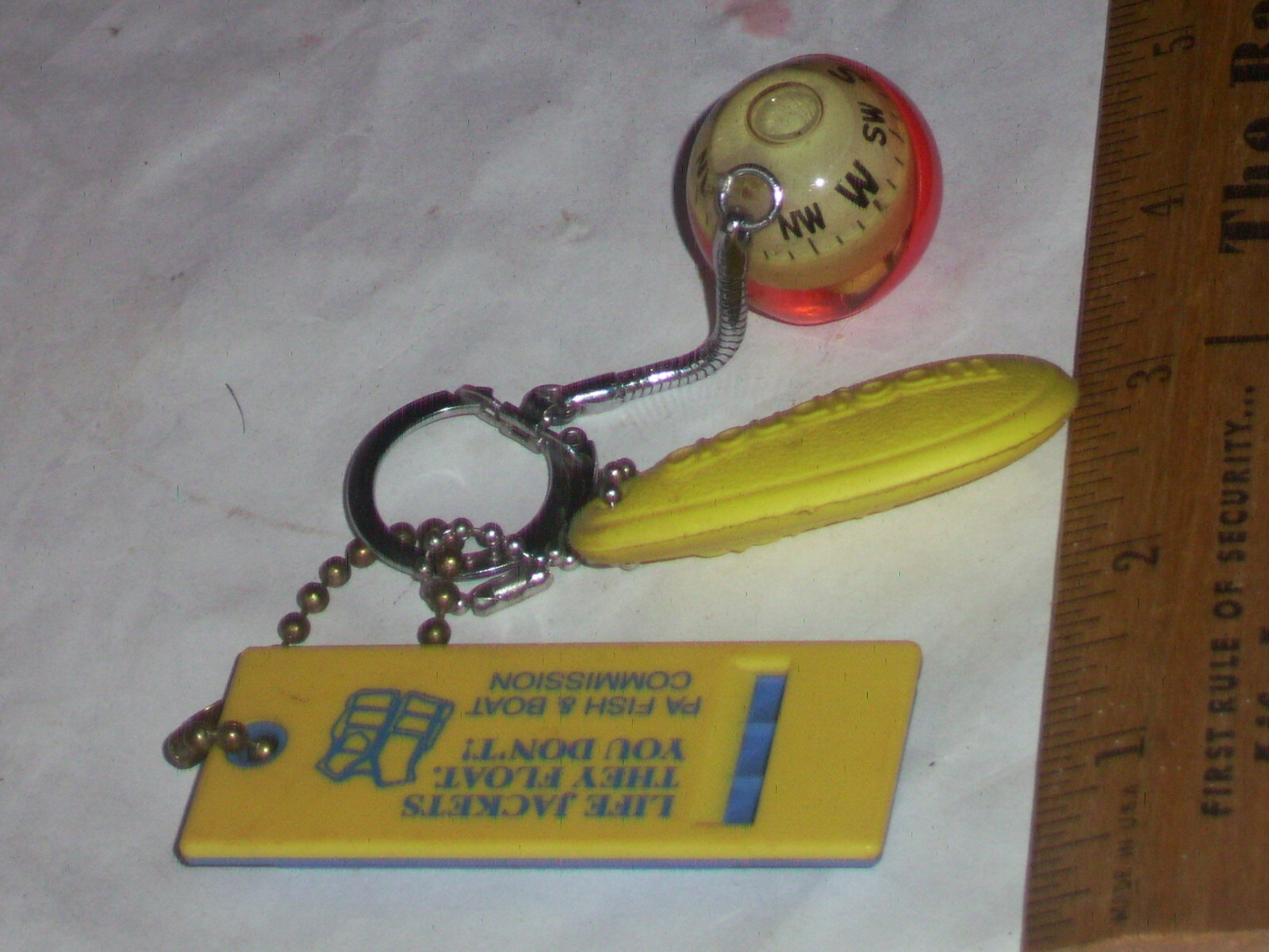 Nice Frankenstein set Safety boating gear, floating key chain, whistle & compass