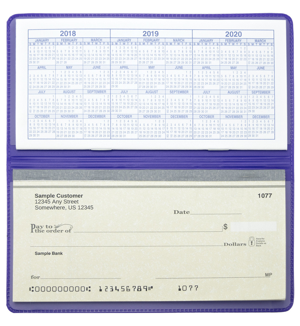 Purple Vinyl Checkbook Cover