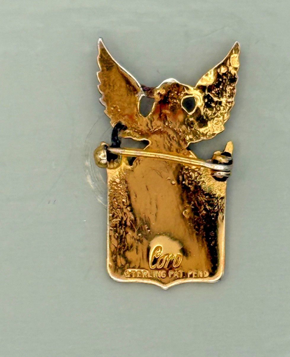 WW 2 US Son In Service Sterling Silver Patriotic Lapel Pin Eagle Flag