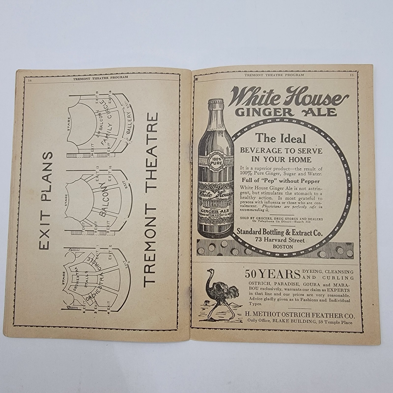 Antique Playbill Tremont Theatre Boston 1919 See-Saw theater play August 18