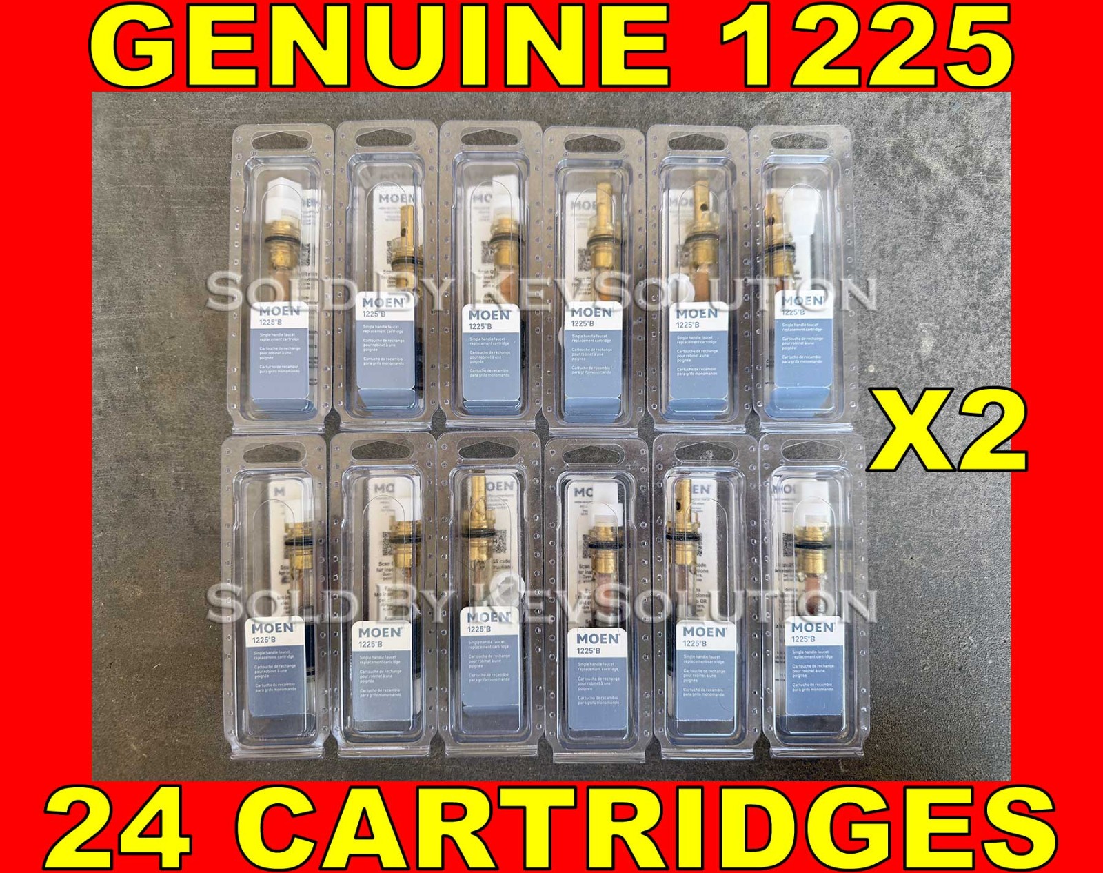 NEW! 24 GENUINE MOEN 1225/1225B/12801 Single Handle OEM Cartridge MADE IN USA!