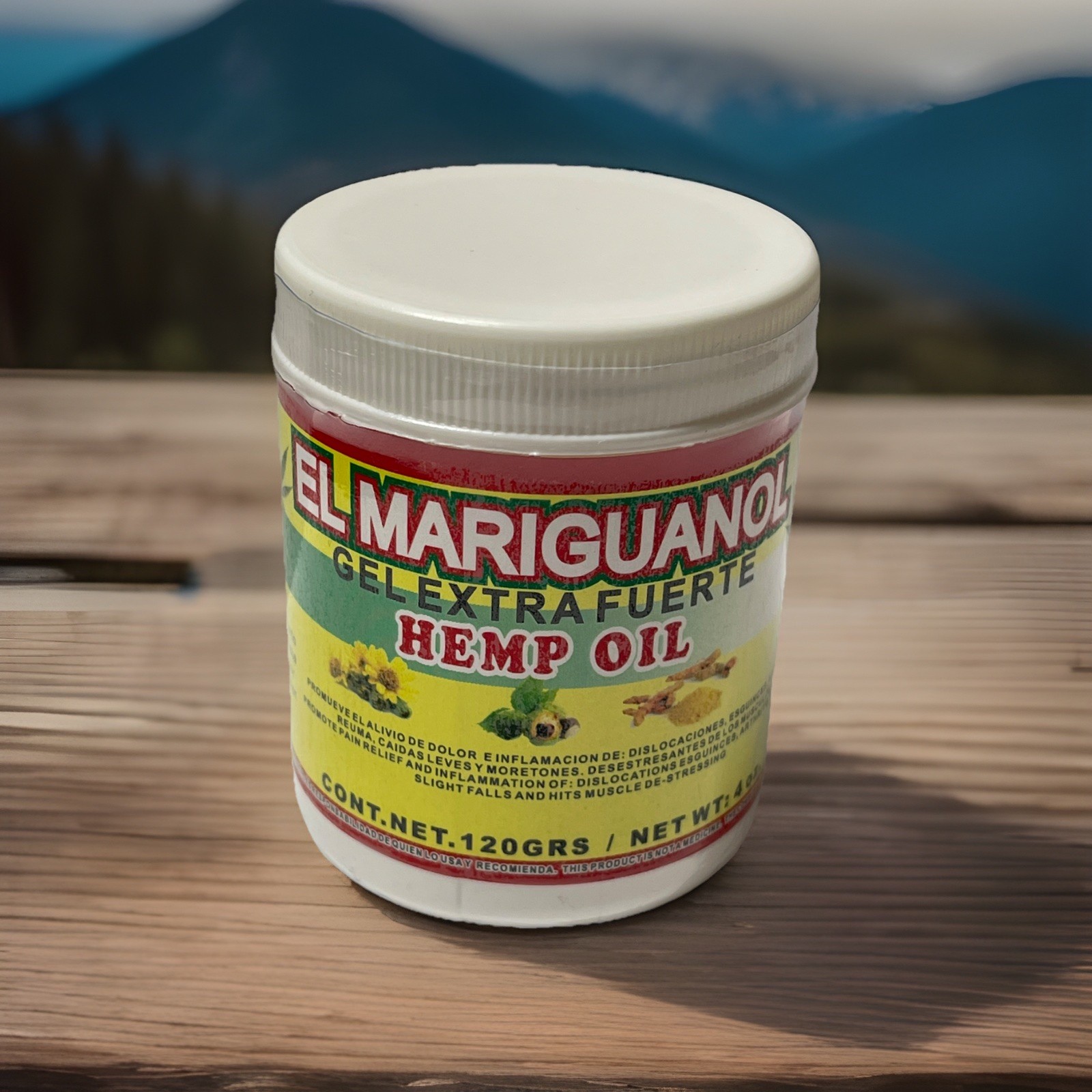 Marihuanol  con Arnica el 120gramos /Hemp Oil Muscle Rub Gel With Arnica Menthol