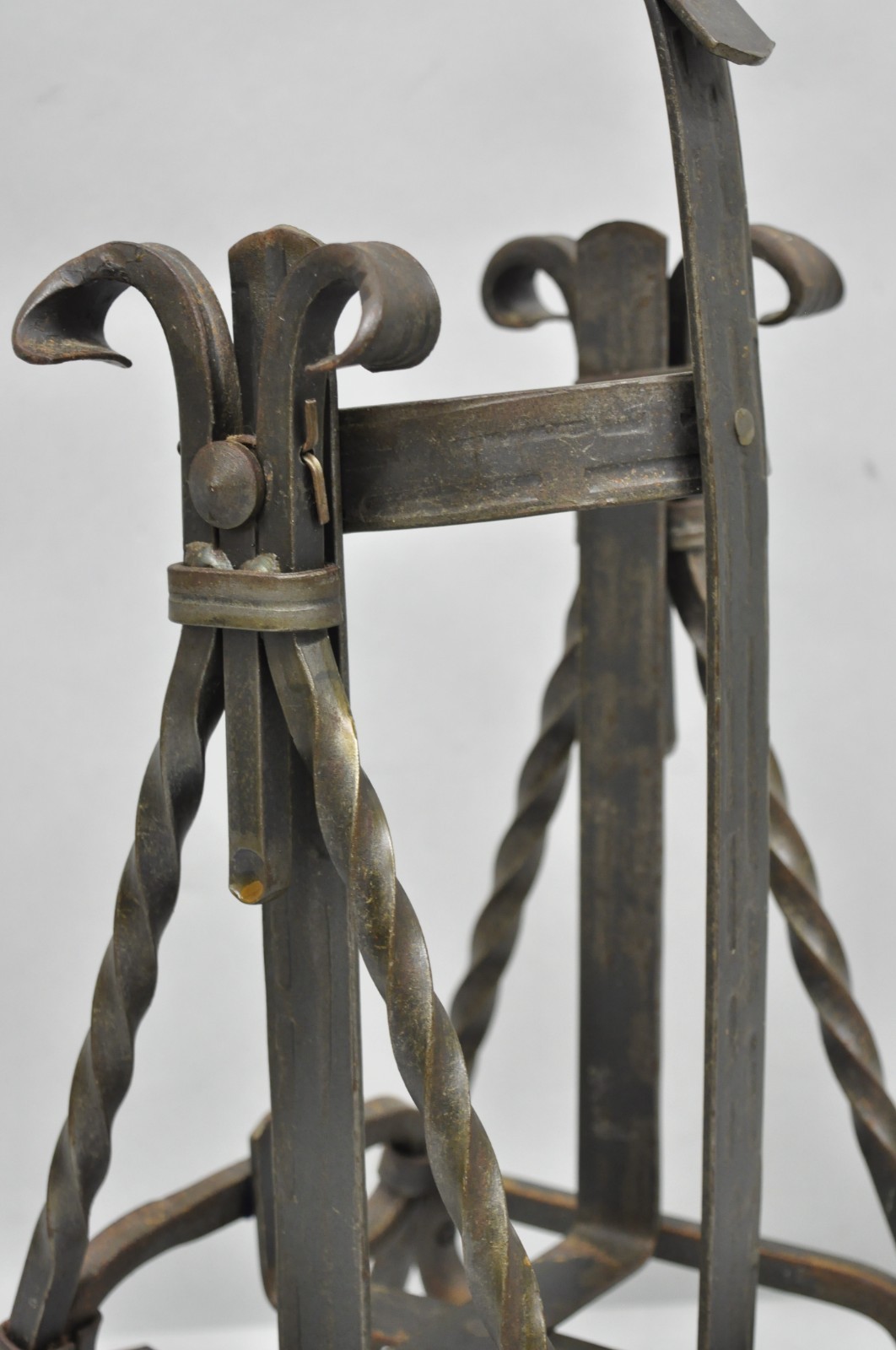 Antique German Arts & Crafts Wrought Iron Asbach Uralt 3 L Brandy Pourer Server