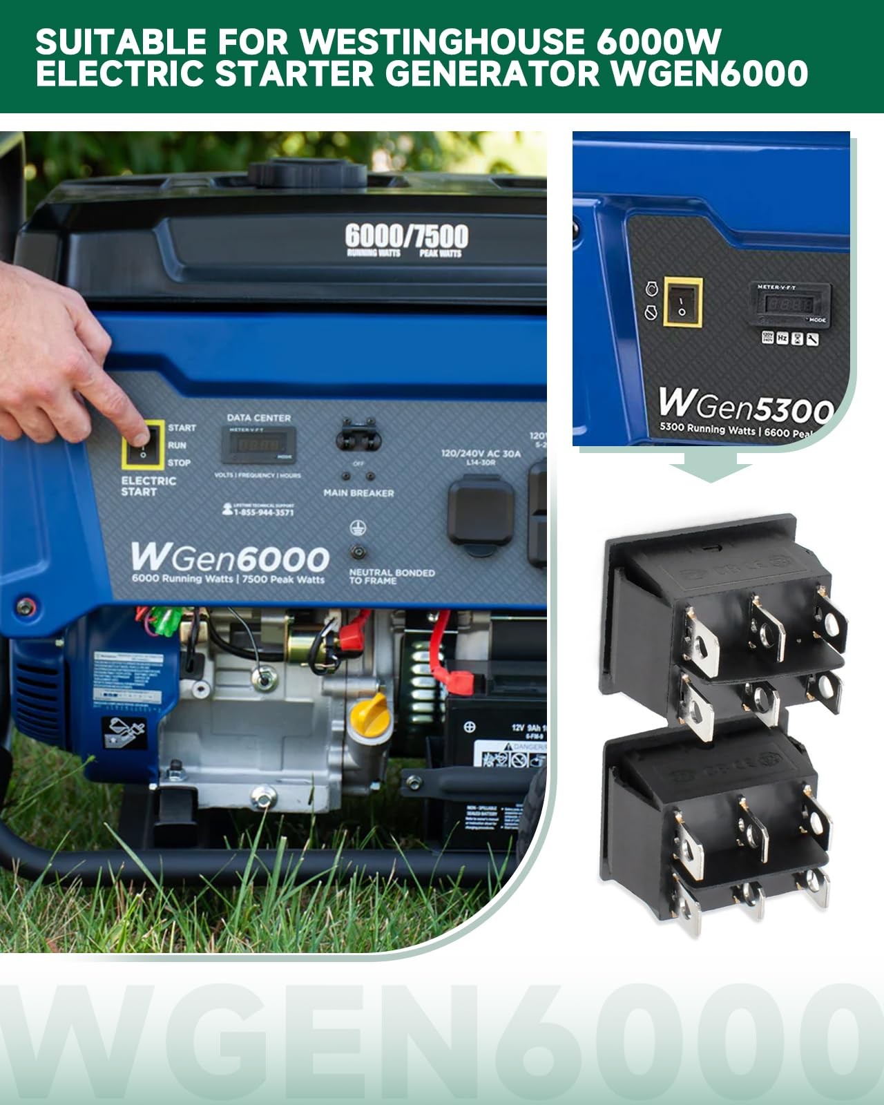 On Off Start Switch replacement fits Harbor Freight Predator 2 Pack