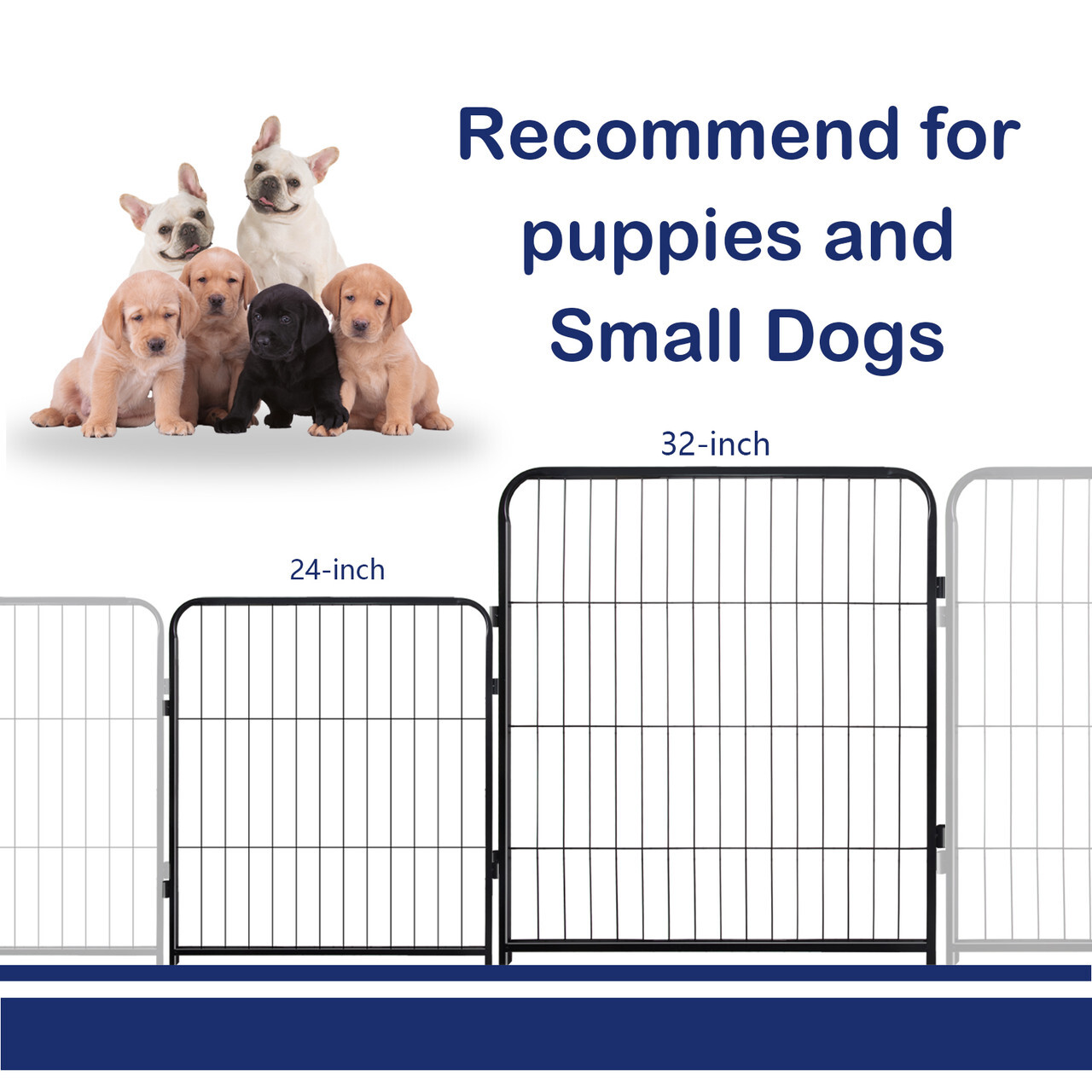 Dog Playpen 16 Panels Pet Fence Metal 24" Exercise Pen Puppy Playpen Out/Indoor