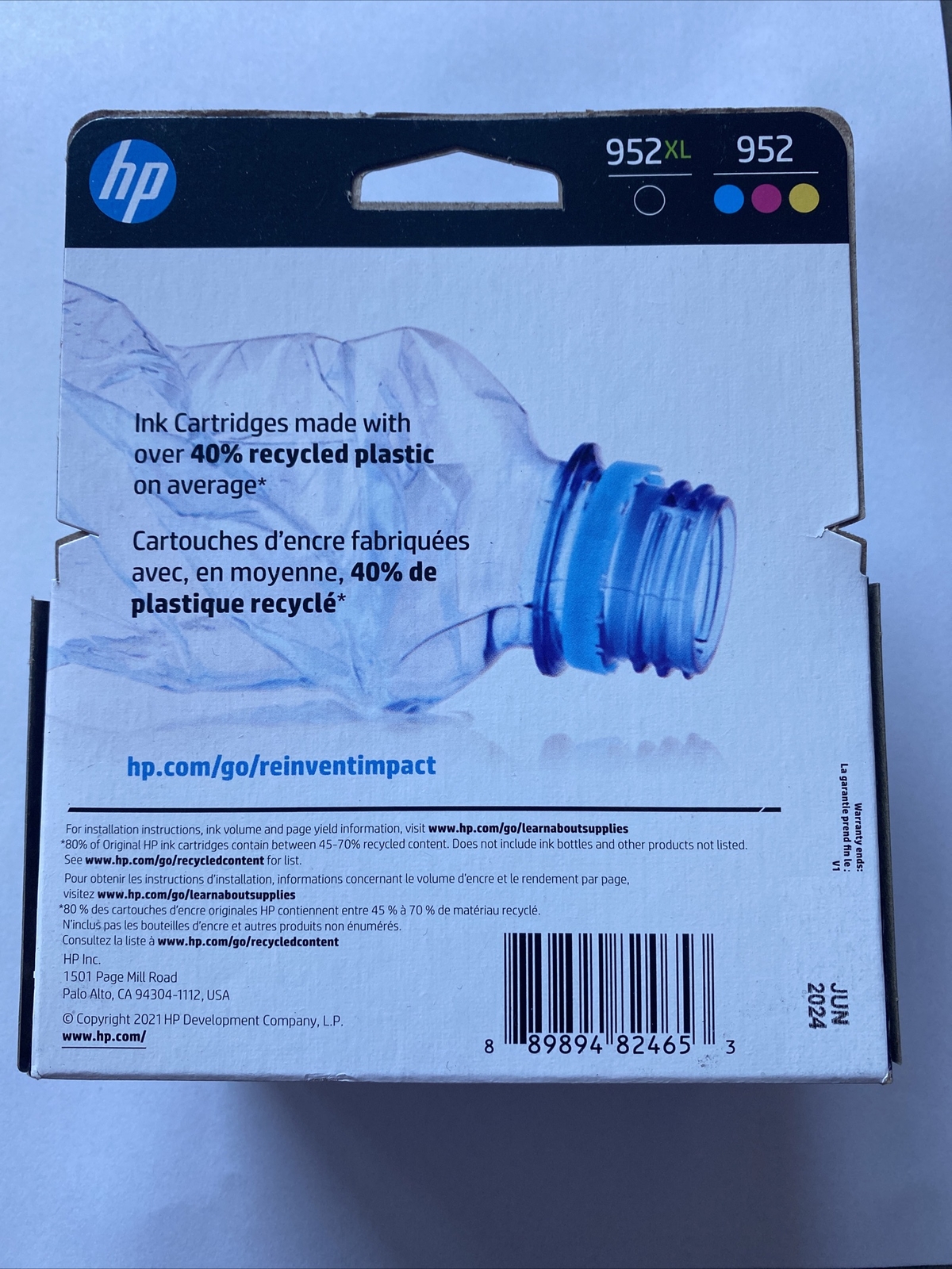 HP 952XL/952 High Yield Black and Cyan/Magenta/Yellow Ink N9K28AN "New"