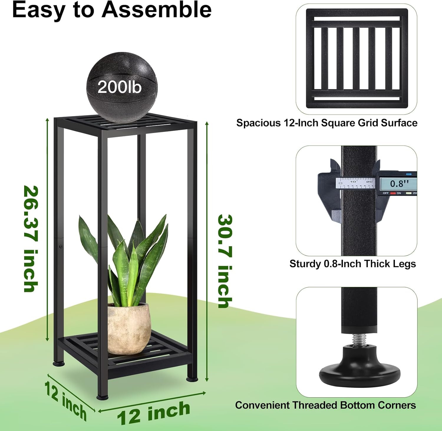 Plant Stand Indoor Outdoor Heavy Duty Wrought Iron Pedestal Stands Metal Plant S