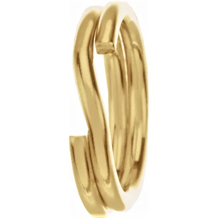 (2) 5mm OD 14k Solid Yellow Gold Round Split Jump Ring Keychain Charm 4.9mm USA