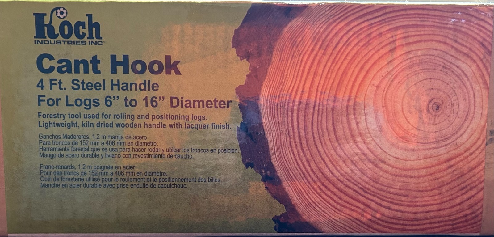 KOCH HD Logging Cant Hook 49" Steel Handle 6"- 16" Log Roller Peavy Heavy Duty