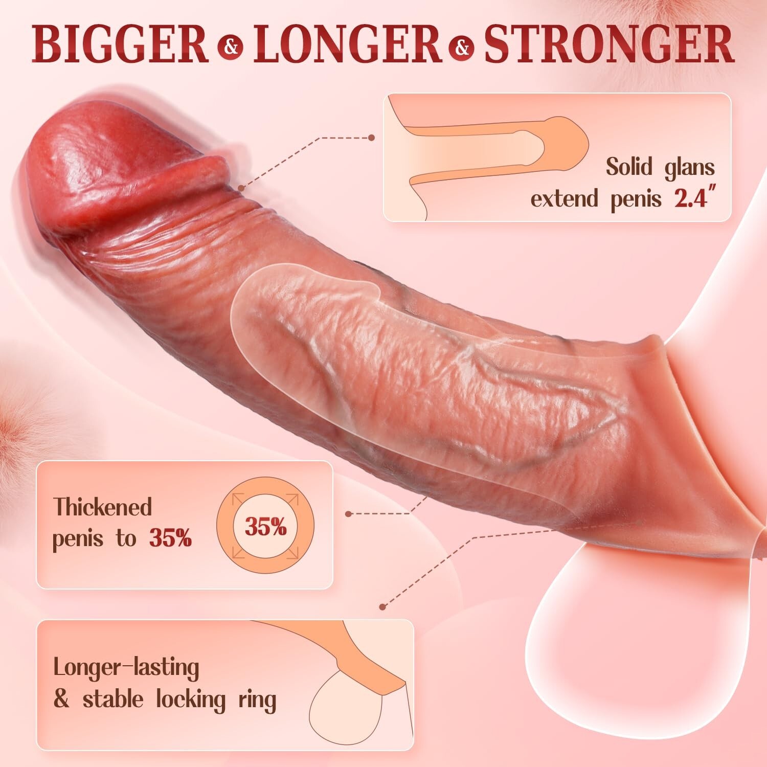 Male Cock-Girth-Enlarger-Enhancer-Penis-Extension-Extender-Sheath-Sleeve-Men Big