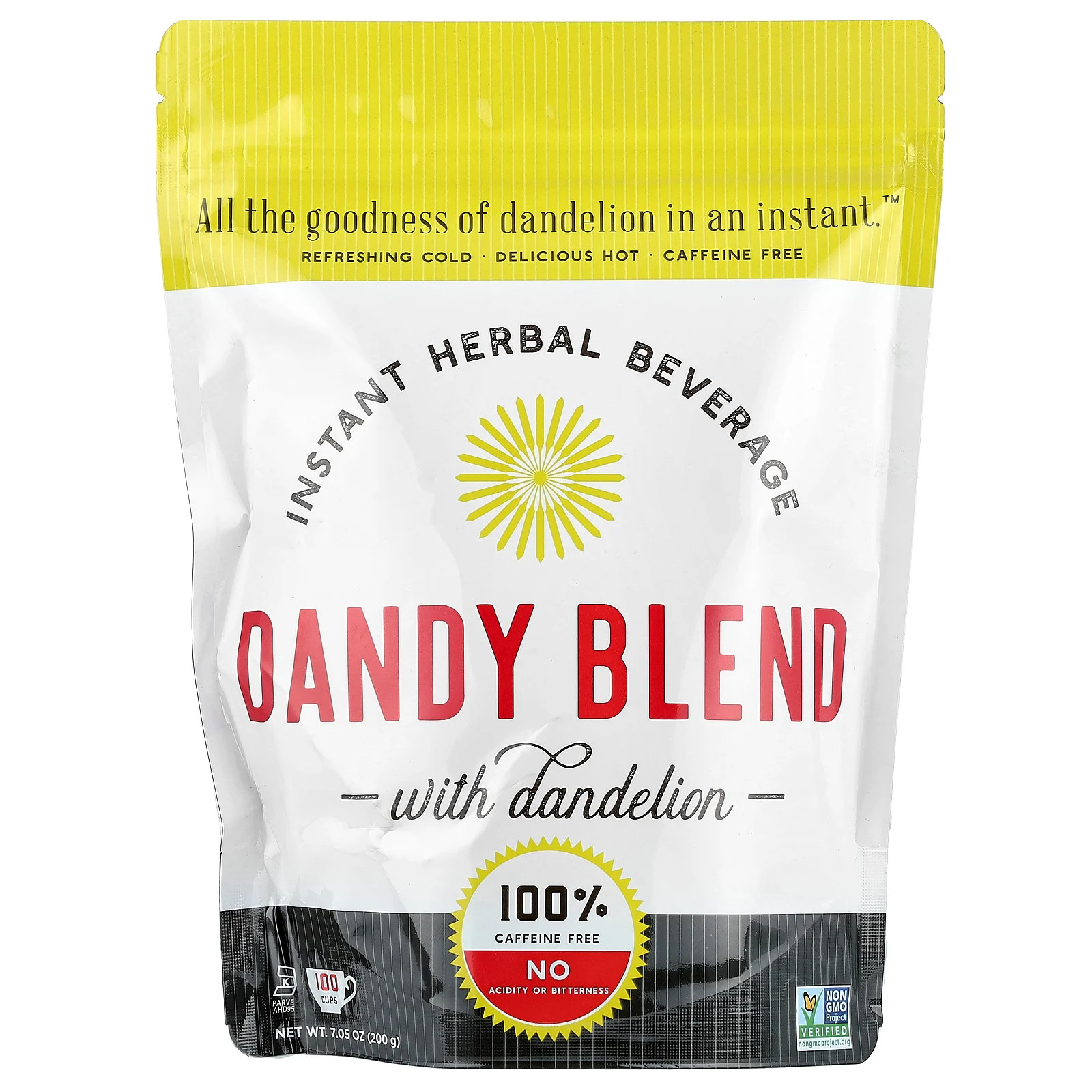 Dandy Blend, Instant Herbal Beverage with Dandelion, Caffeine Free, 7.05 oz