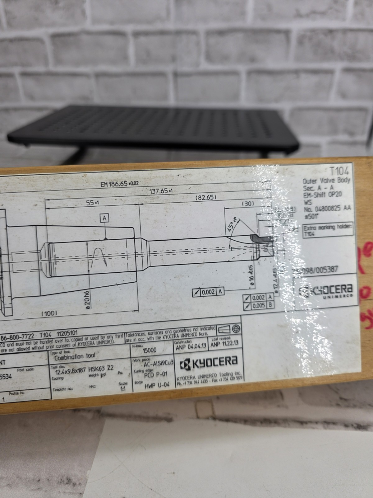 Kyocera Tool Holder Wood Storage Case – EMPTY – Hollow Interior –Made in Germany
