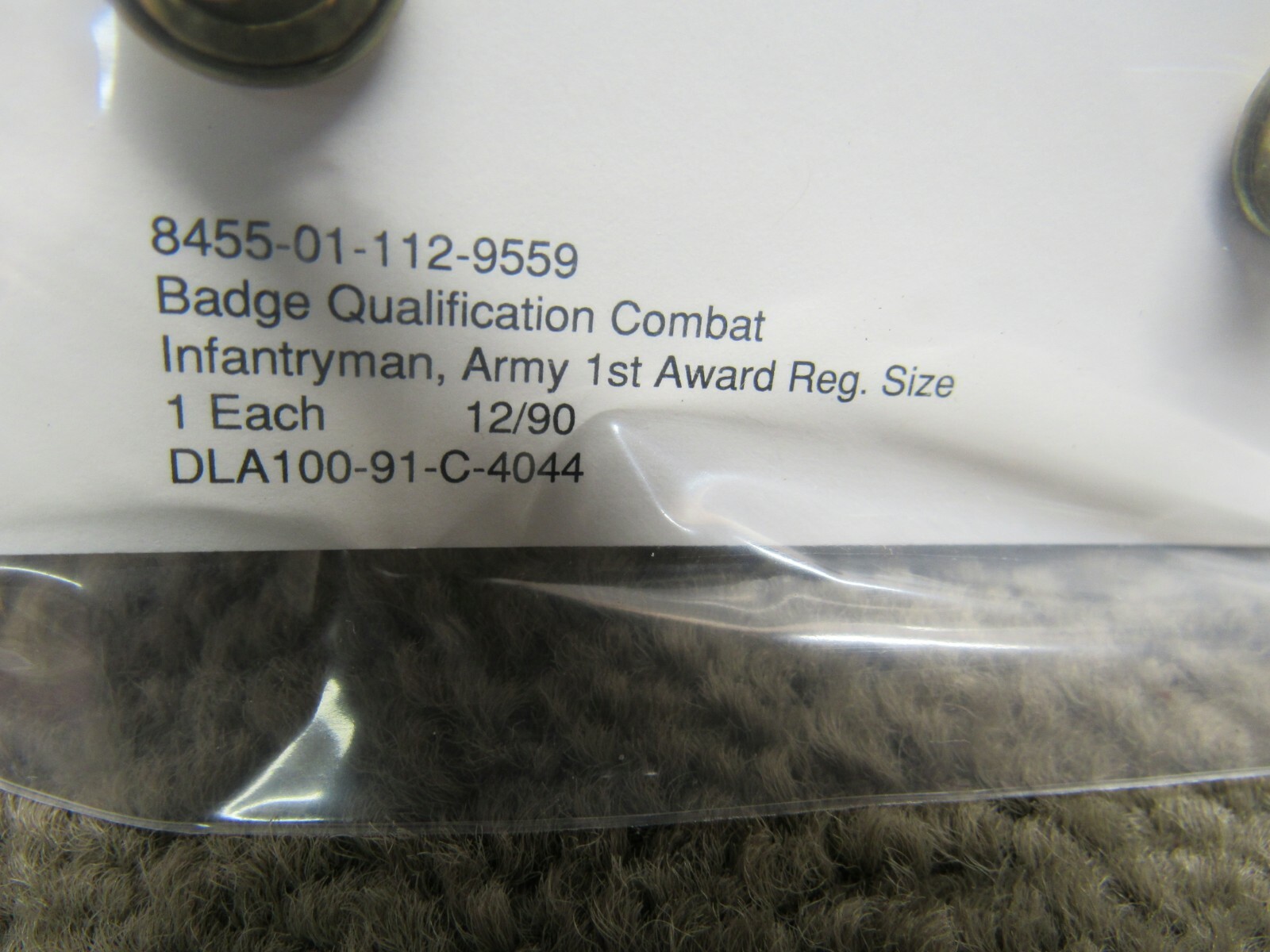 US Desert Storm Era Combat Infantryman Badge 1st Award NOS 1990 Full Size