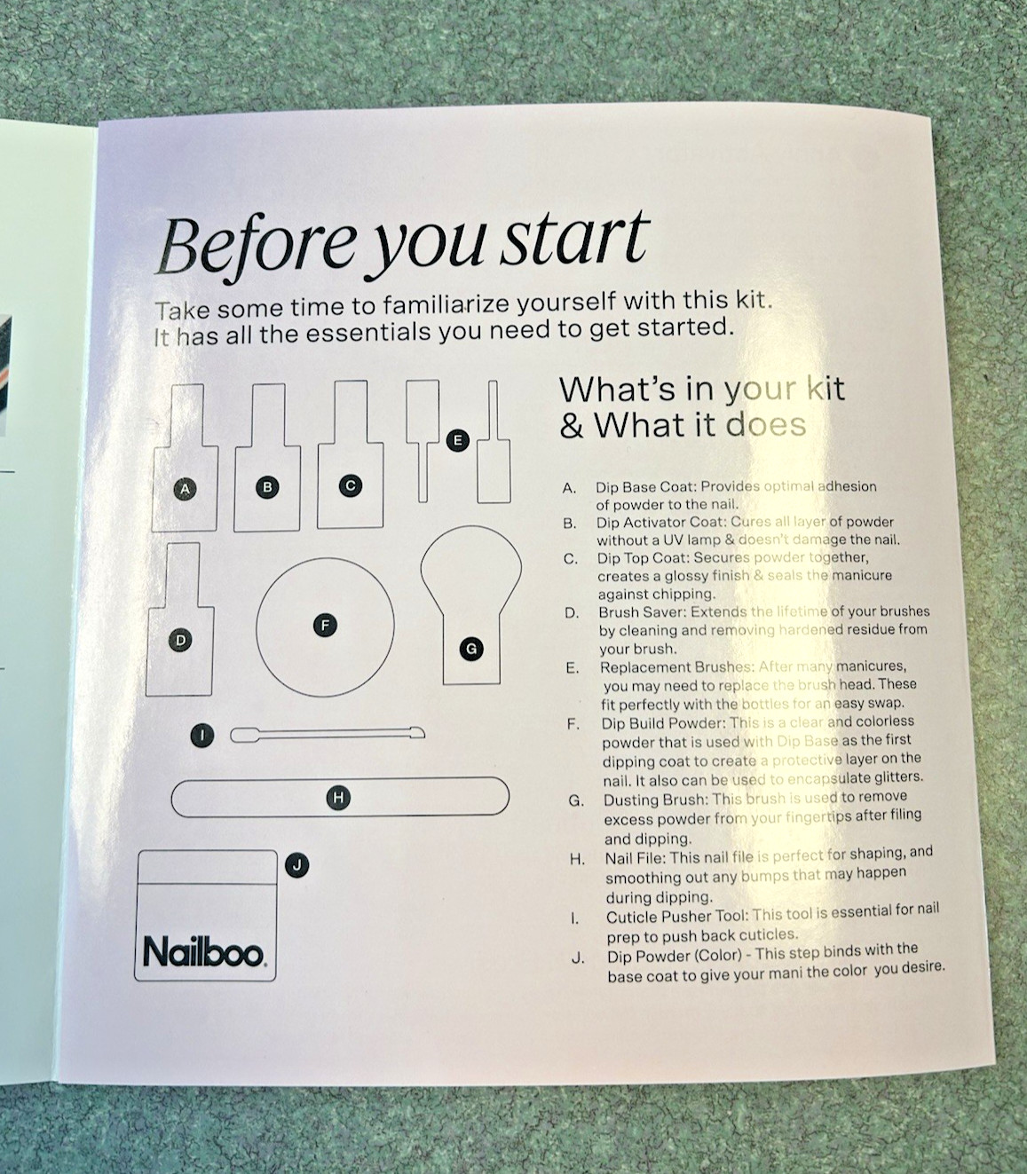 Nailboo Full Kit with 7 Dip Powder Colors