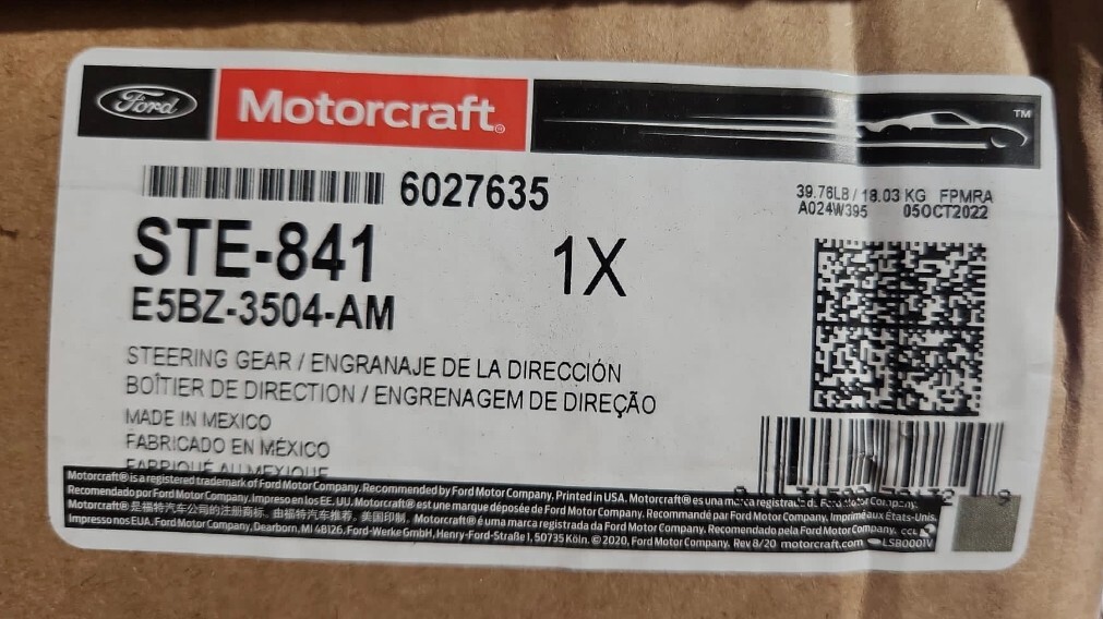 New Genuine Ford Steering Gear part#E5BZ-3504-AM