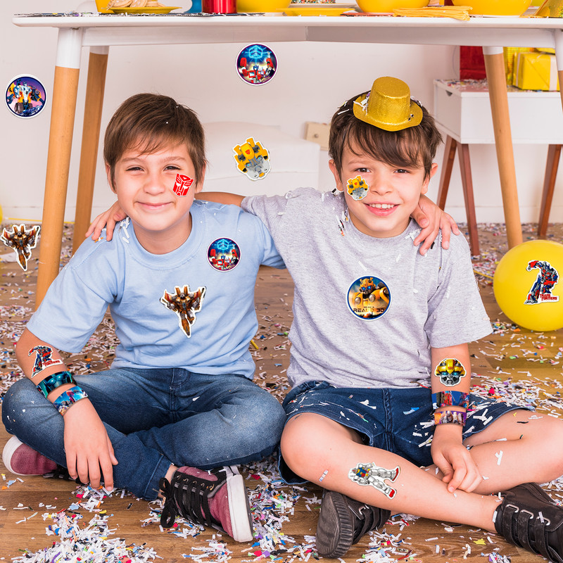 Transformers Slap Bracelets Kids Wrist Slap Bands Party Bag Filler Gift Sticker