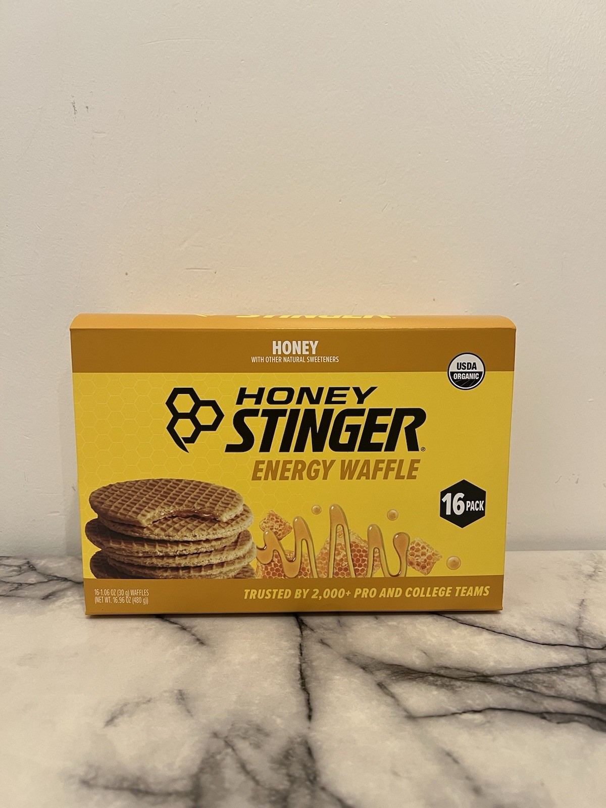 Honey Stinger Energy Waffles Honey Flavor 16 Pack Organic USDA Certified Fuel