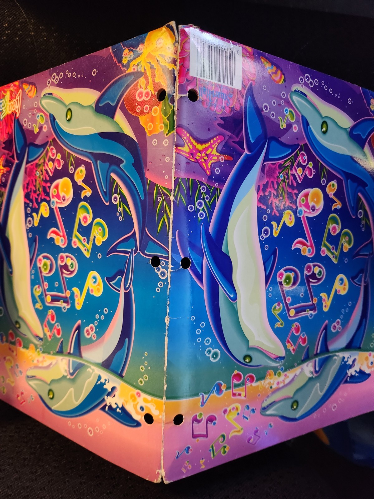 Lisa Frank Singing Dolphins Folder Vintage Fantastic World