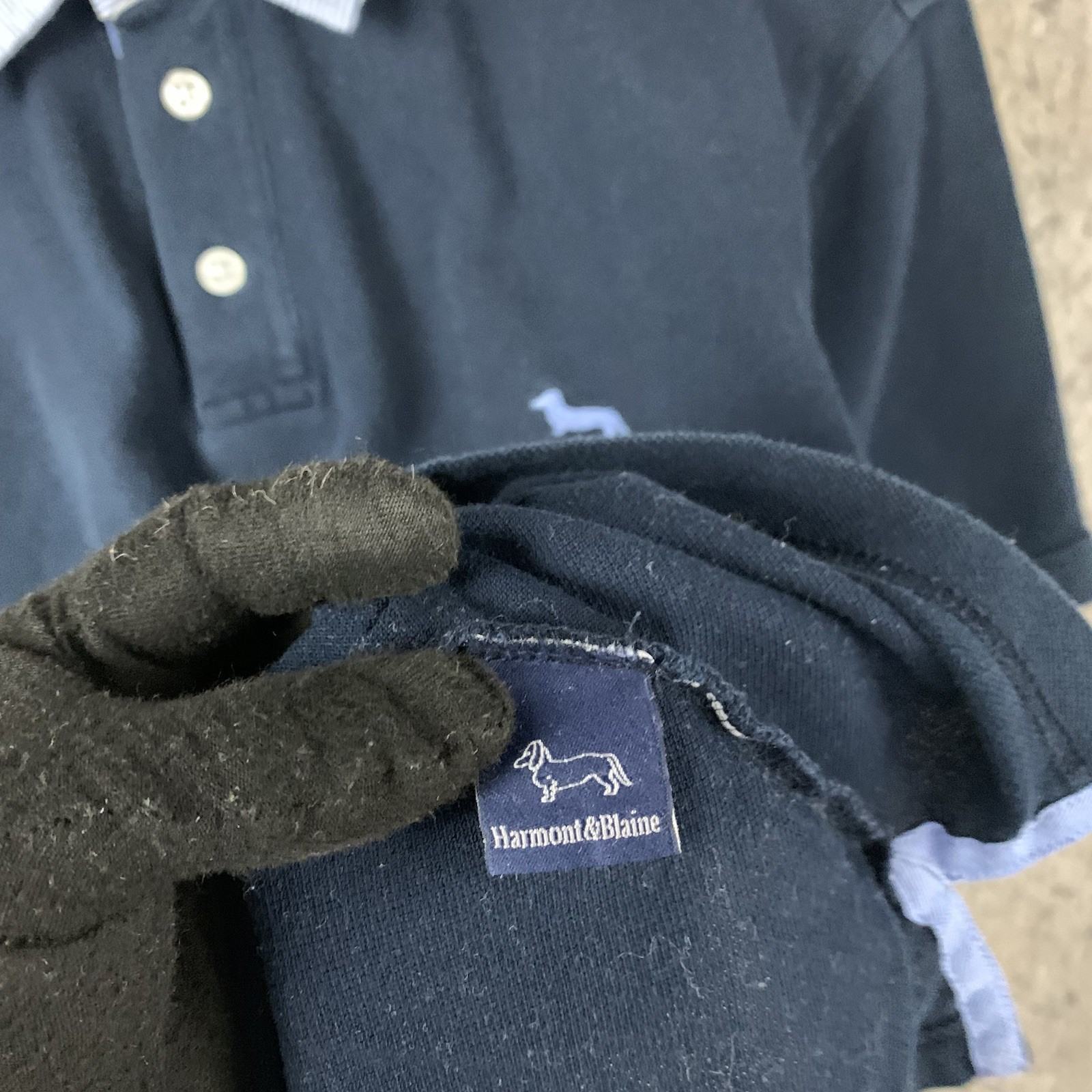 Harmont & Blaine Men's Polo Shirt Medium Blue Short Sleeve