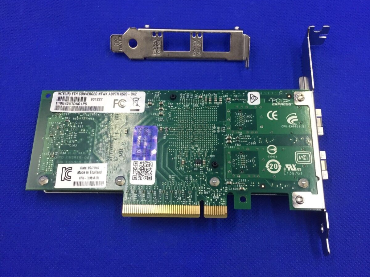 X520-DA2 Genuine Intel 10Gb 2-Port Ethernet NIC E10G42BTDAG1P5 82599 Controller