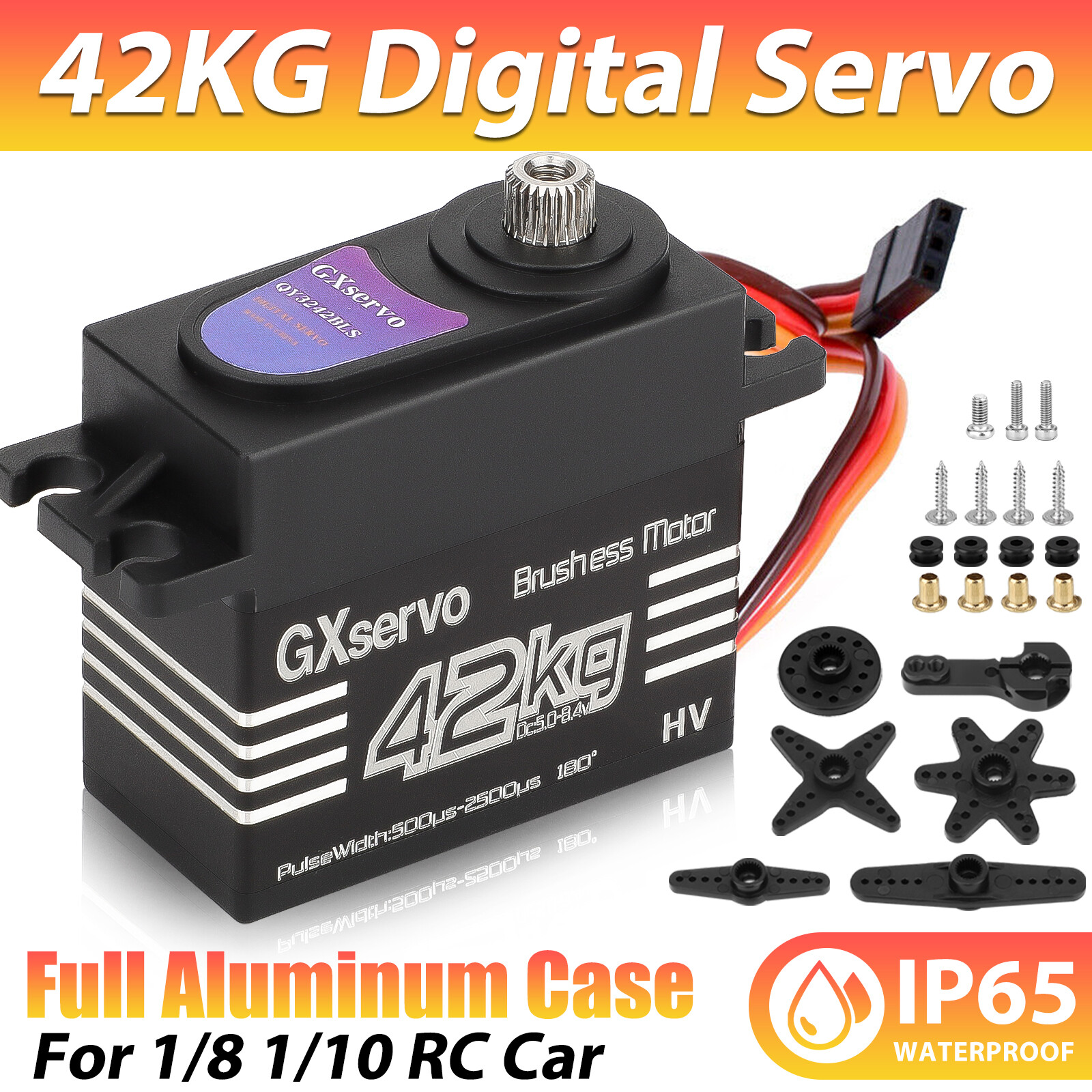 42KG Metal Gear Waterproof Digital Servo High Torque & Speed for 1/8 1/10 RC Car