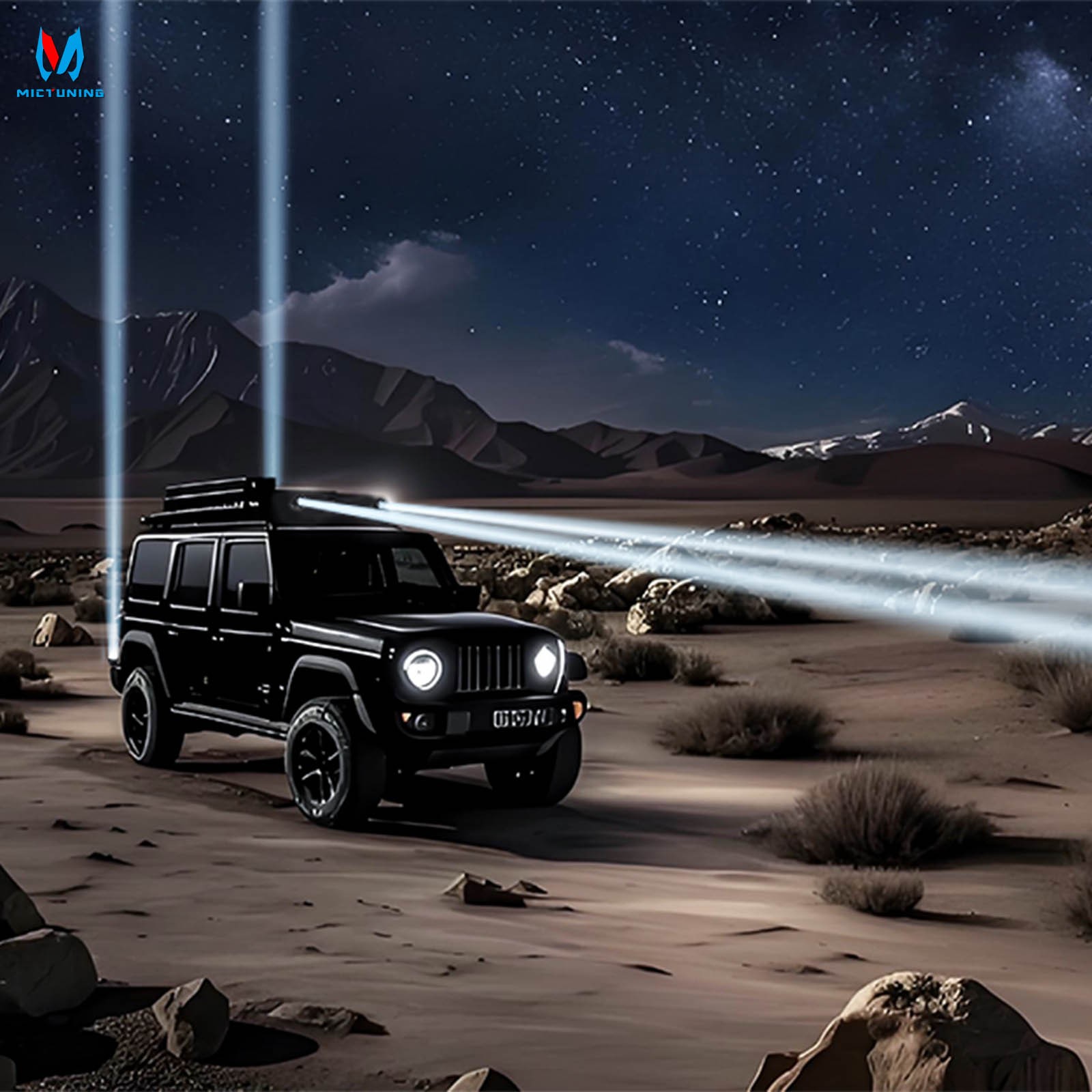 MICTUNING Light Pods 3 Inch 72W Square Off-Road Driving Fog Lamp Spot Flood Beam