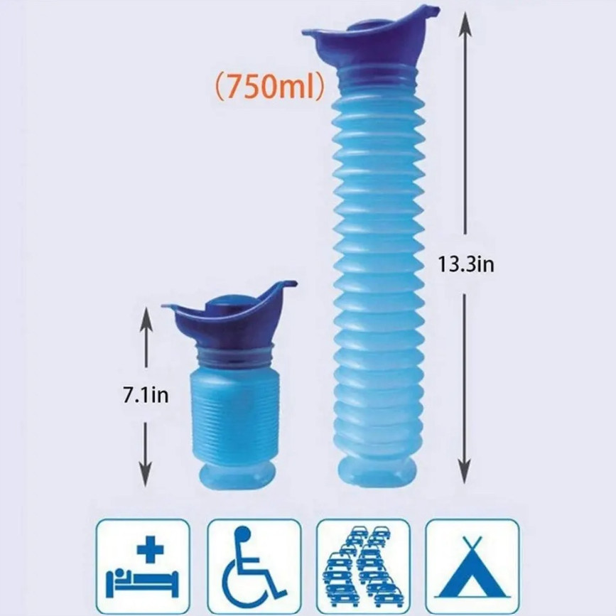 1set Portable Car Urinal Bottle Reusable Camping Emergency Toilet Kit - NEW