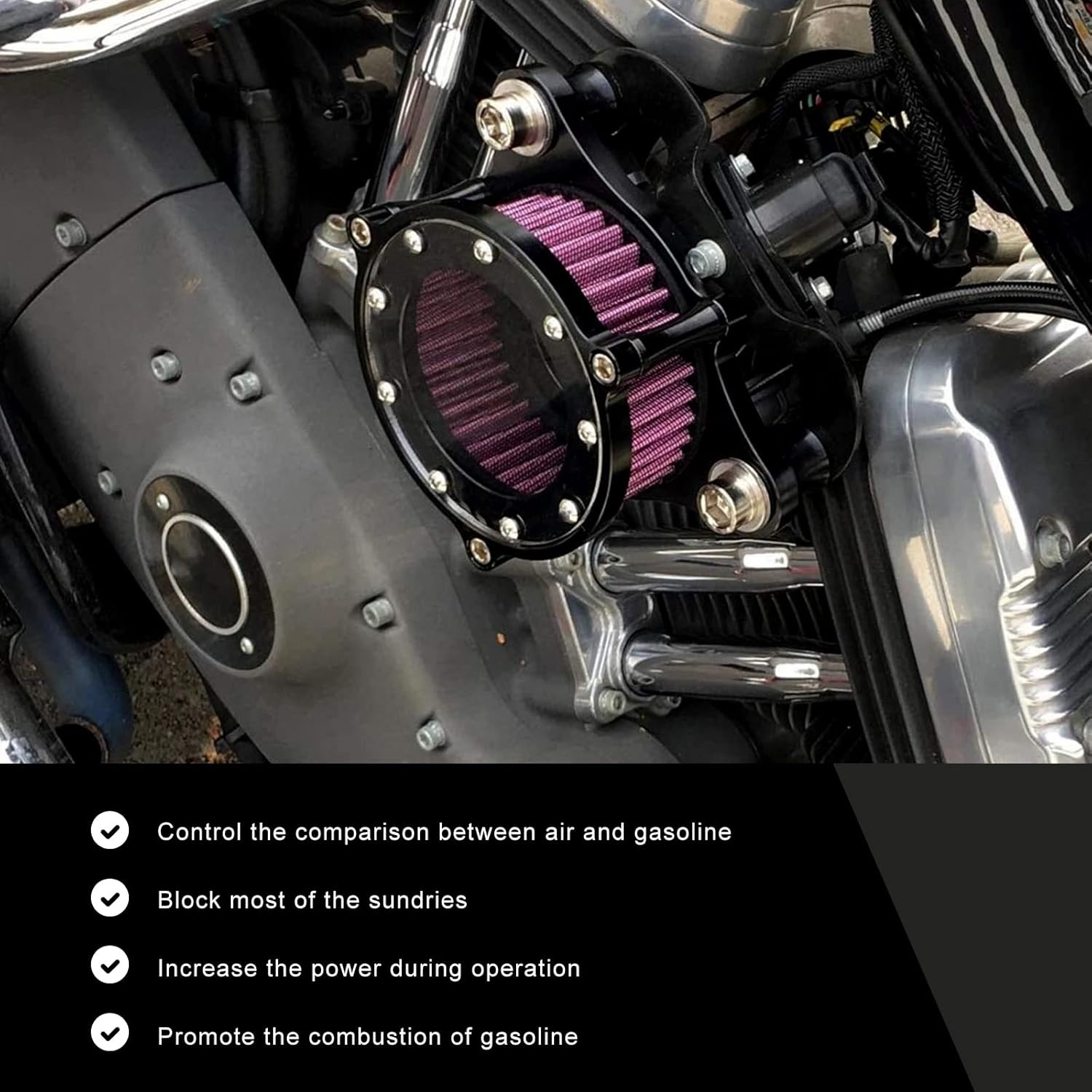 Air Cleaner Intake Filter Kit For Harley Sportster Iron XL 883 1200 72 48 88-Up