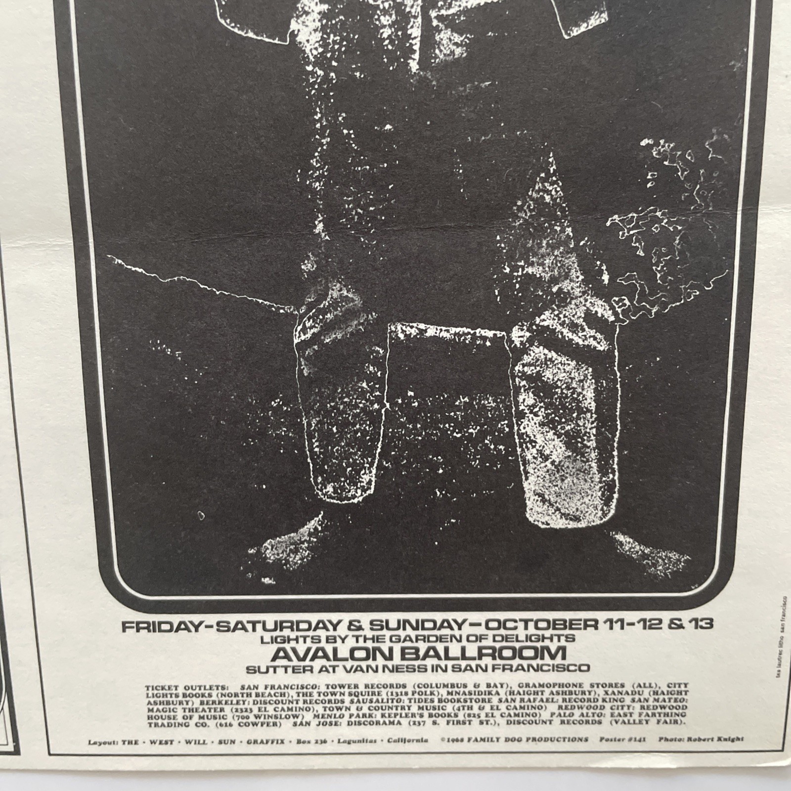 1968 Velvet Underground, Grateful Dead, FD-141 , Double Handbill