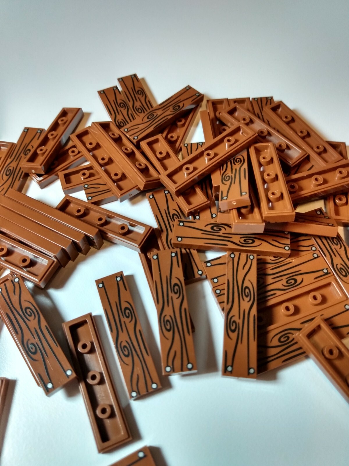 New 1x4 Brown Wood Grain Tile 4 Nail Pattern — 20 Pieces — Custom & Compatible