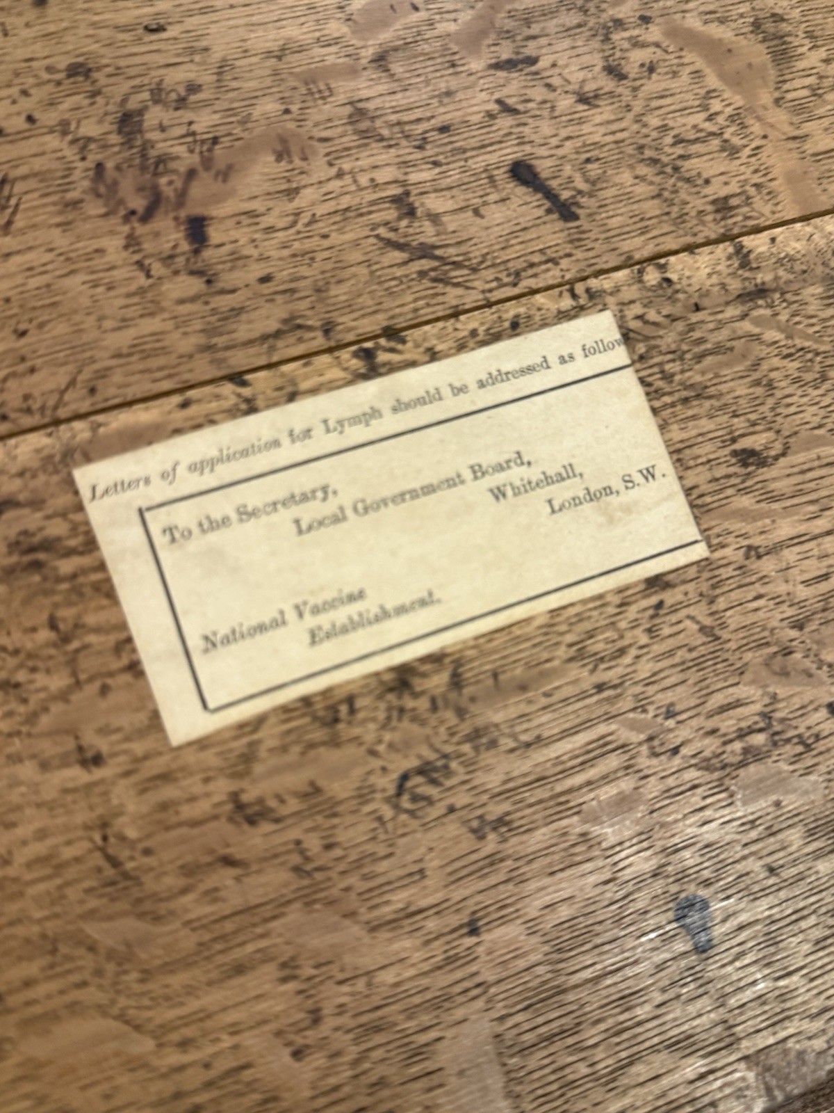 Early Antique Wood & Brass Bound Military Campaign Writing Desk