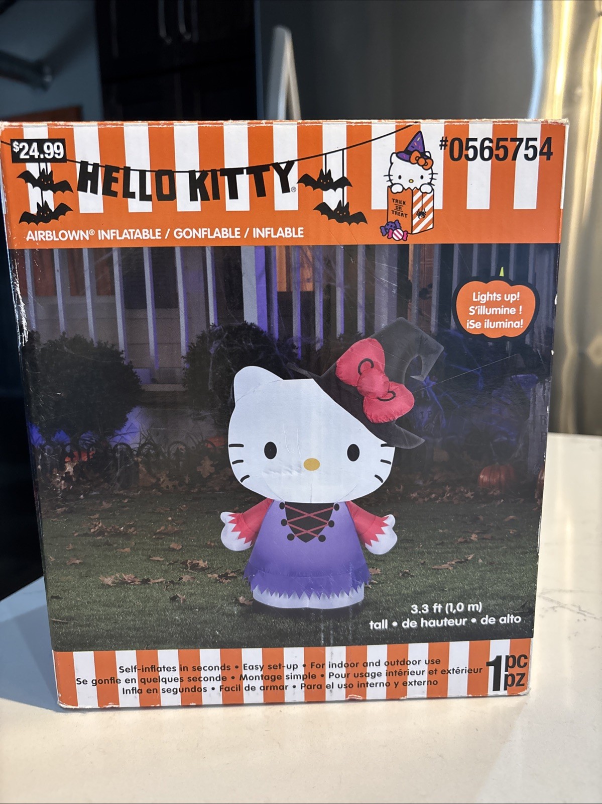 2014 Gemmy Hello Kitty RARE Witch Halloween Airblown Inflatable 3.5’ Yard