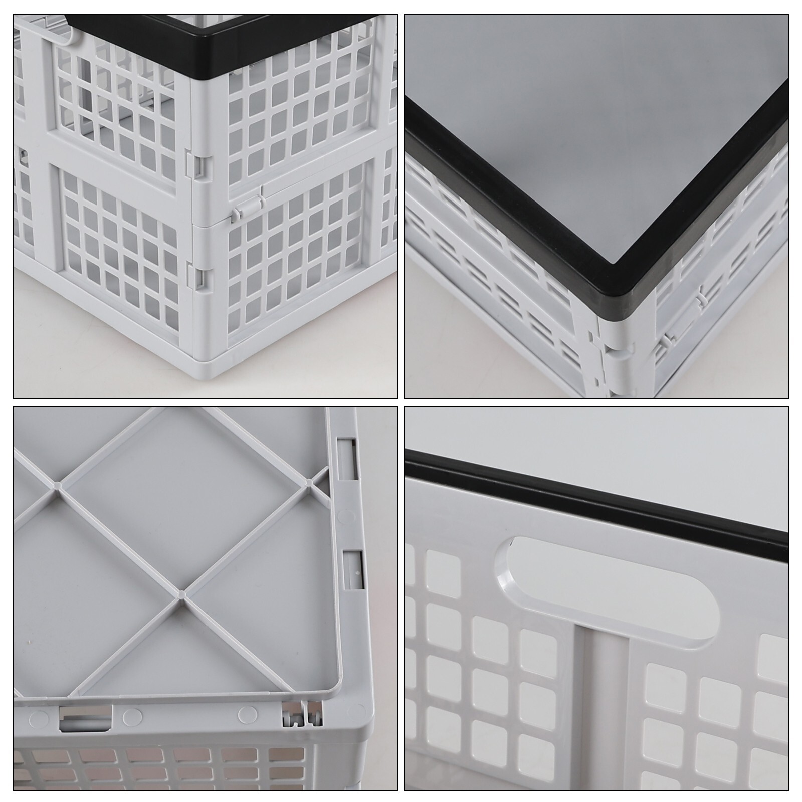 Cand 42 Liter Plastic Folding Stackable Crate, Collapsible Storage Crate, 2 Pack