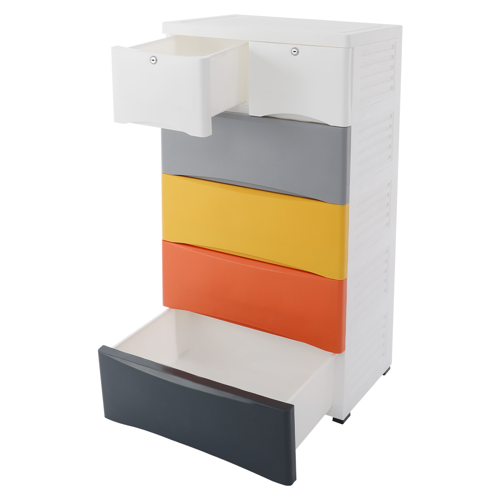 5-Tier Plastic 5 Drawers Dresser Storage Cabinet Bedroom Chest Closet Organizer