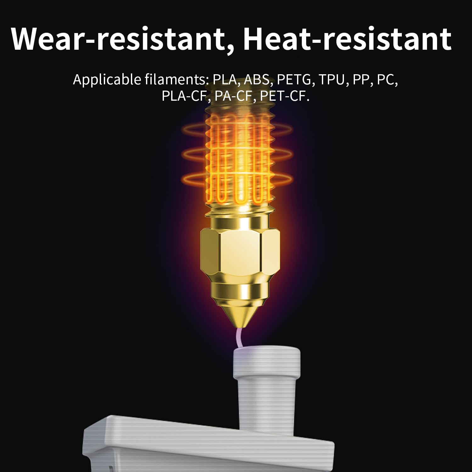 2PCS Hardened Steel & Brass Nozzle Set for Ender 3 V3 KE Printing Components