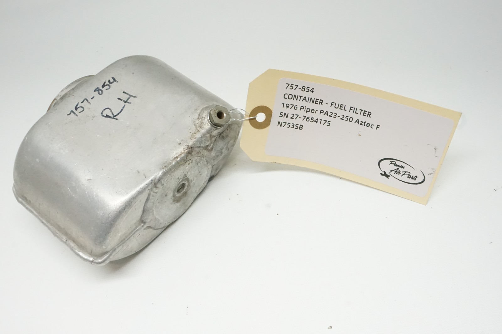 1976 Piper Aztec F PA-23-250 R/H Fuel Filter Container, P/N: 757-854