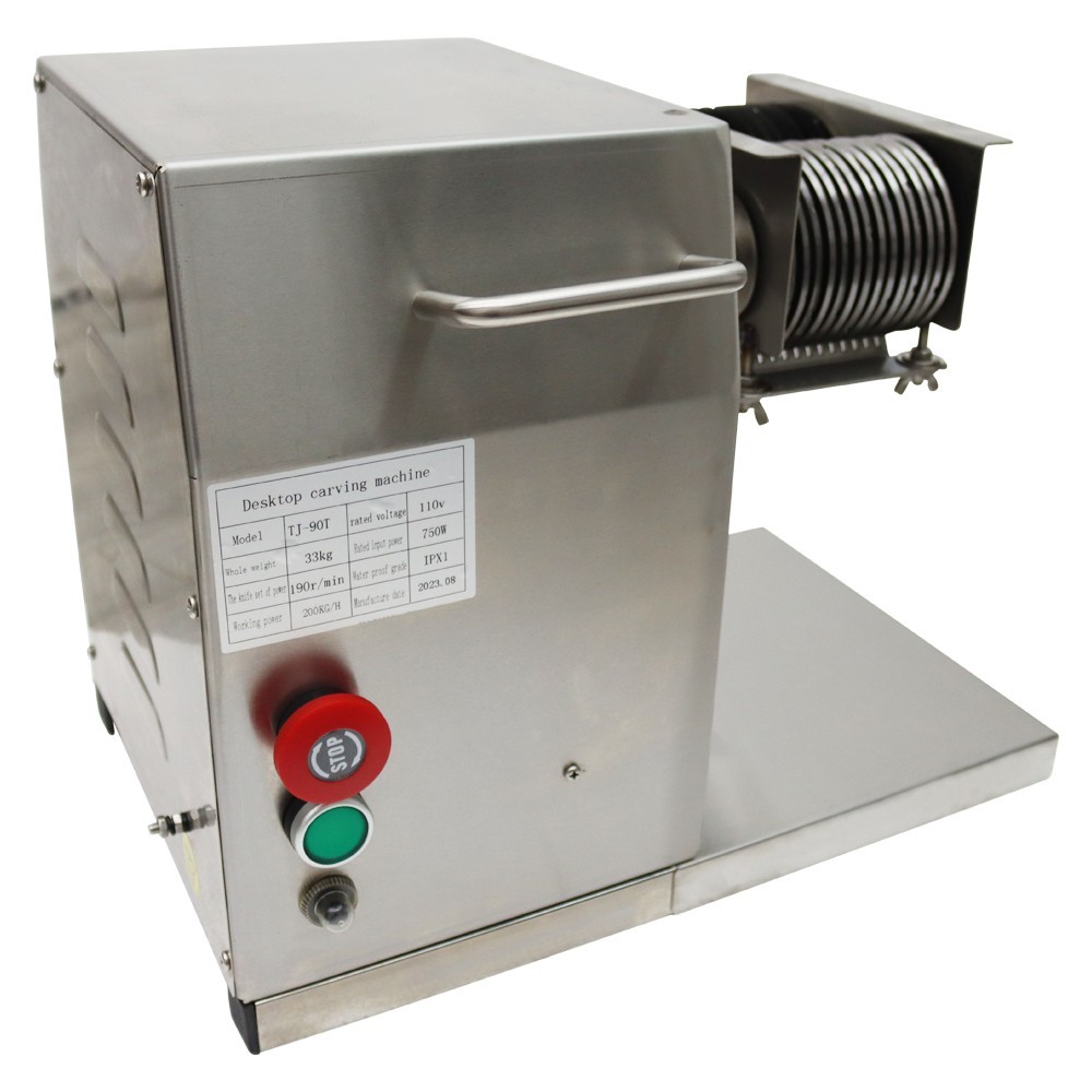 110V Commercial Meat Cutter 6mm Blade Beef Pork Cutting Machine 200Kg/h 650W