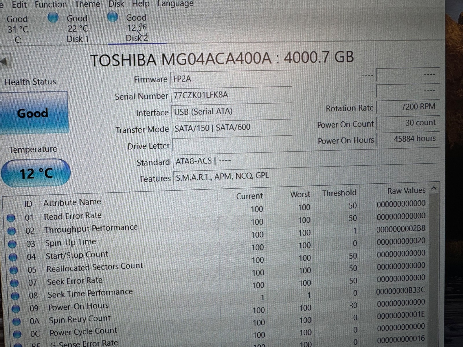 Toshiba MG04ACA400A HDEPR21GEA51 FP2A REV. A1 4TB 4000gb 3.5" SATA Hard Drive HD