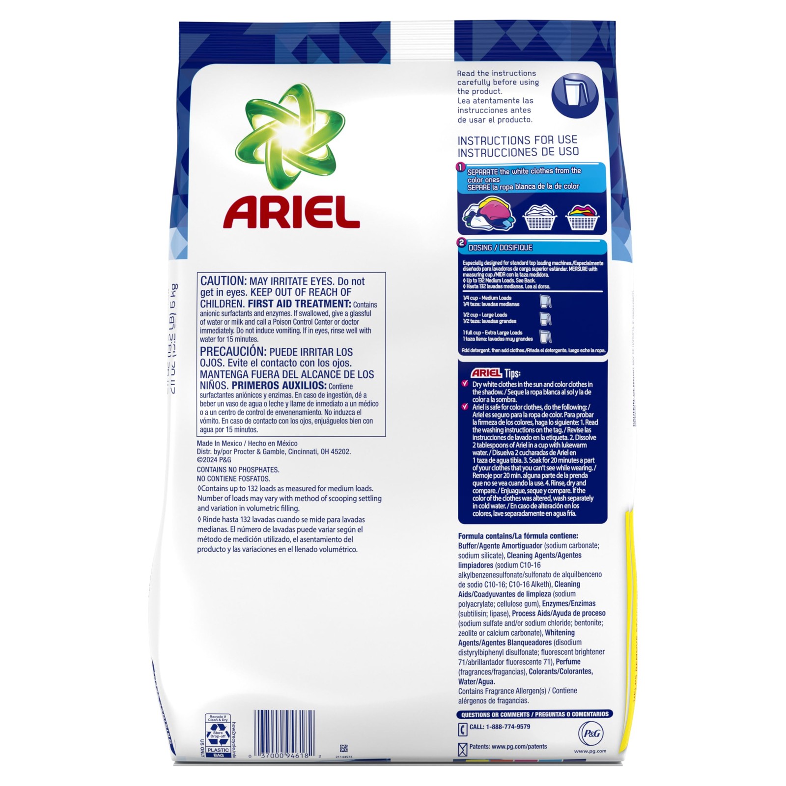 Ariel Powder Laundry Detergent, Original Scent, 211 oz, 211 Ounce (Pack of 1)