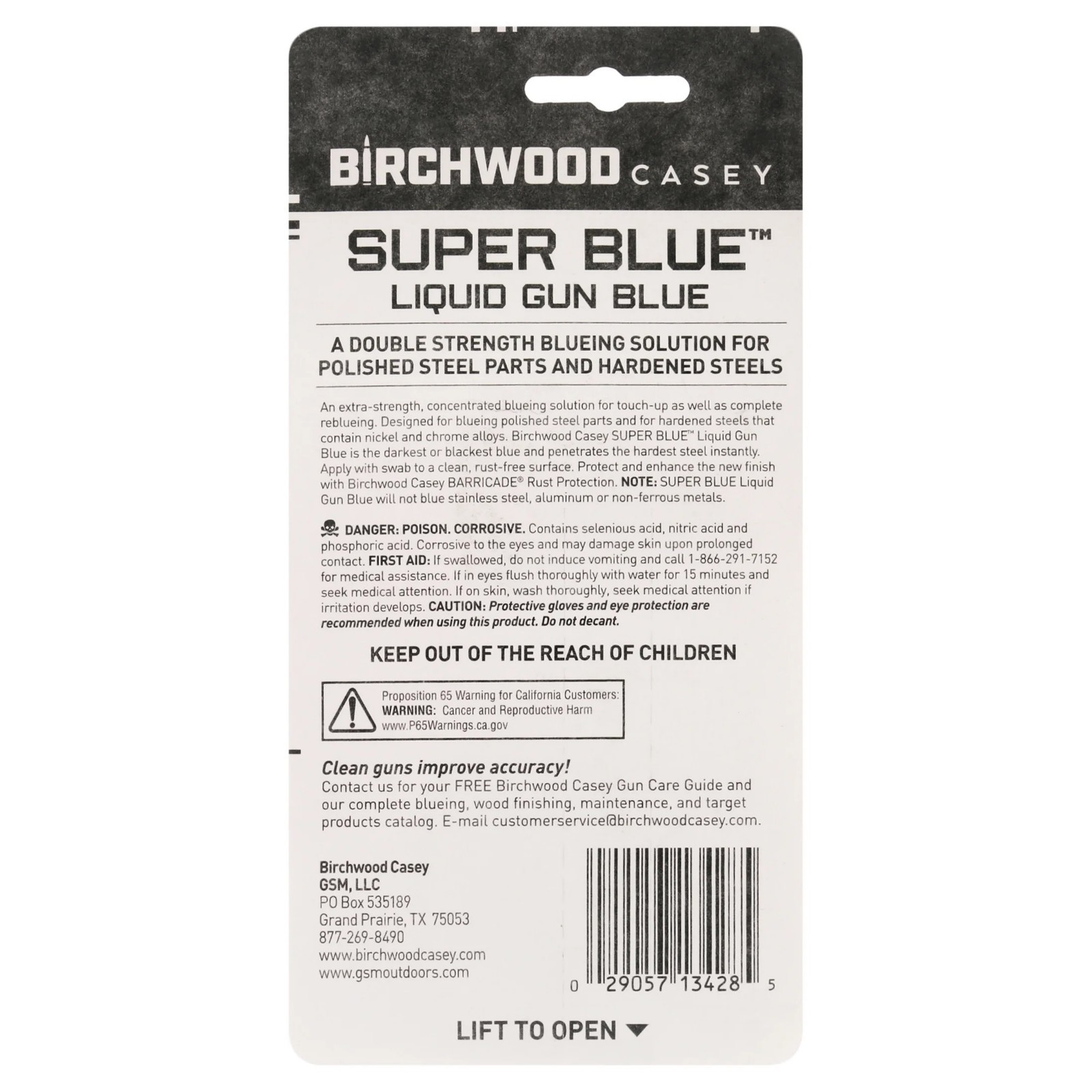 Birchwood Casey SUPER BLUE Liquid Gun Blue FOR BLUEING POLISHED HARDENED STEELS