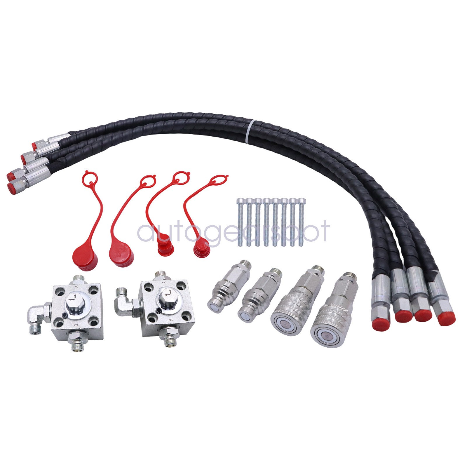 2 Three Way Diverter Valves For 1-2 ton Chinese Mini Excavator w/ Quick Connects