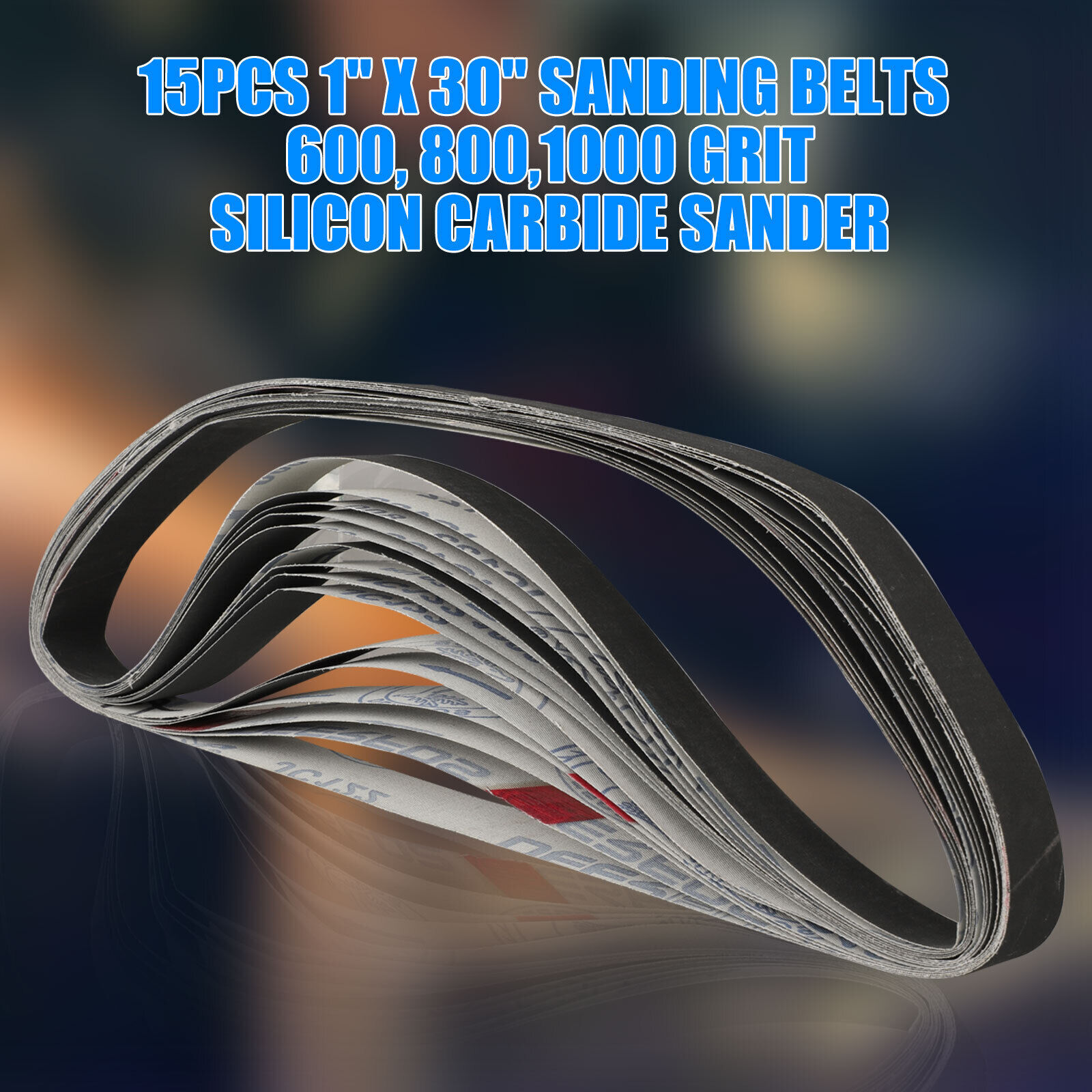 15Pcs 1"x30" 600 800 1000 Grit Sanding Belts Sander Grinding Polishing Sandpaper